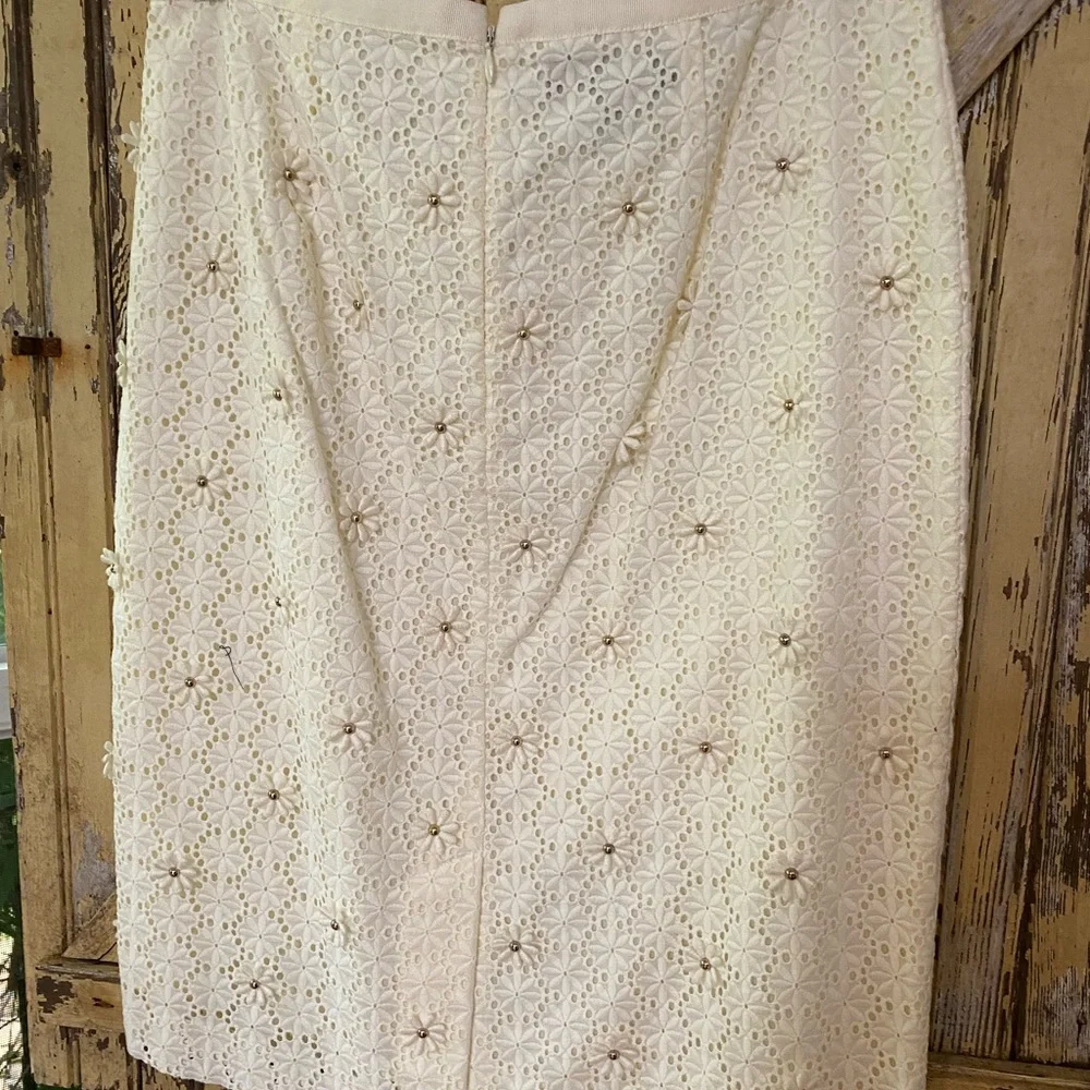 Talbot’s eyelet lace skirt casual bride honeymoon attire size 4